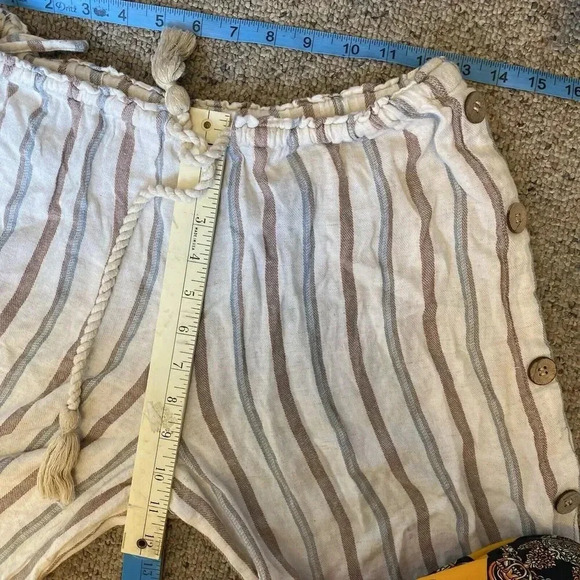 Spiaggia Dolce Lady S Decorative Buttonside Casual Beach Pull On Pants Wide Leg - Picture 2 of 16